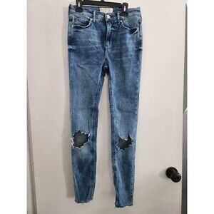 Free People Womens Jeans 61855-16515125 Blue Destroyed Skinny Size 27 Long